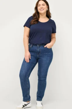 Ellos Plus collection Top med rund hals Mørk marineblå Best