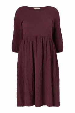 Ellos Plus collection Kjole med strukturmønster Vinrød Discount