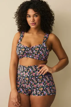 Ellos Plus collection Blød bikini-bh Sortblomstret Hot