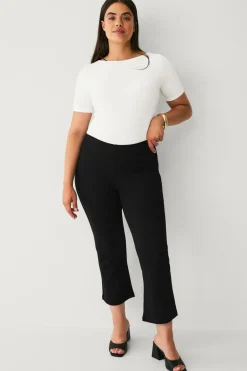 Ellos Plus collection Kortere leggings med bootcut sort Outlet