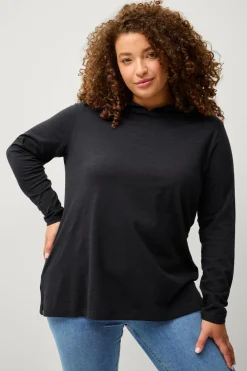 Ellos Plus collection Sweatshirt med hætte Black mdf/metal Sale