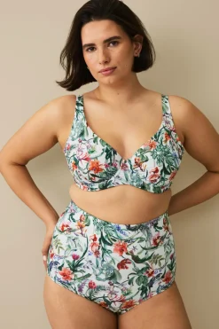 Ellos Bikinier & Bikinidele>Plus collection Maxi-bikinitrusse med høj talje Blomstret