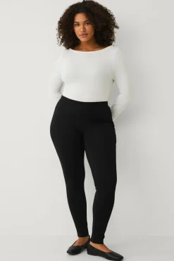 Ellos Plus collection Højtaljede leggings i punto sort New