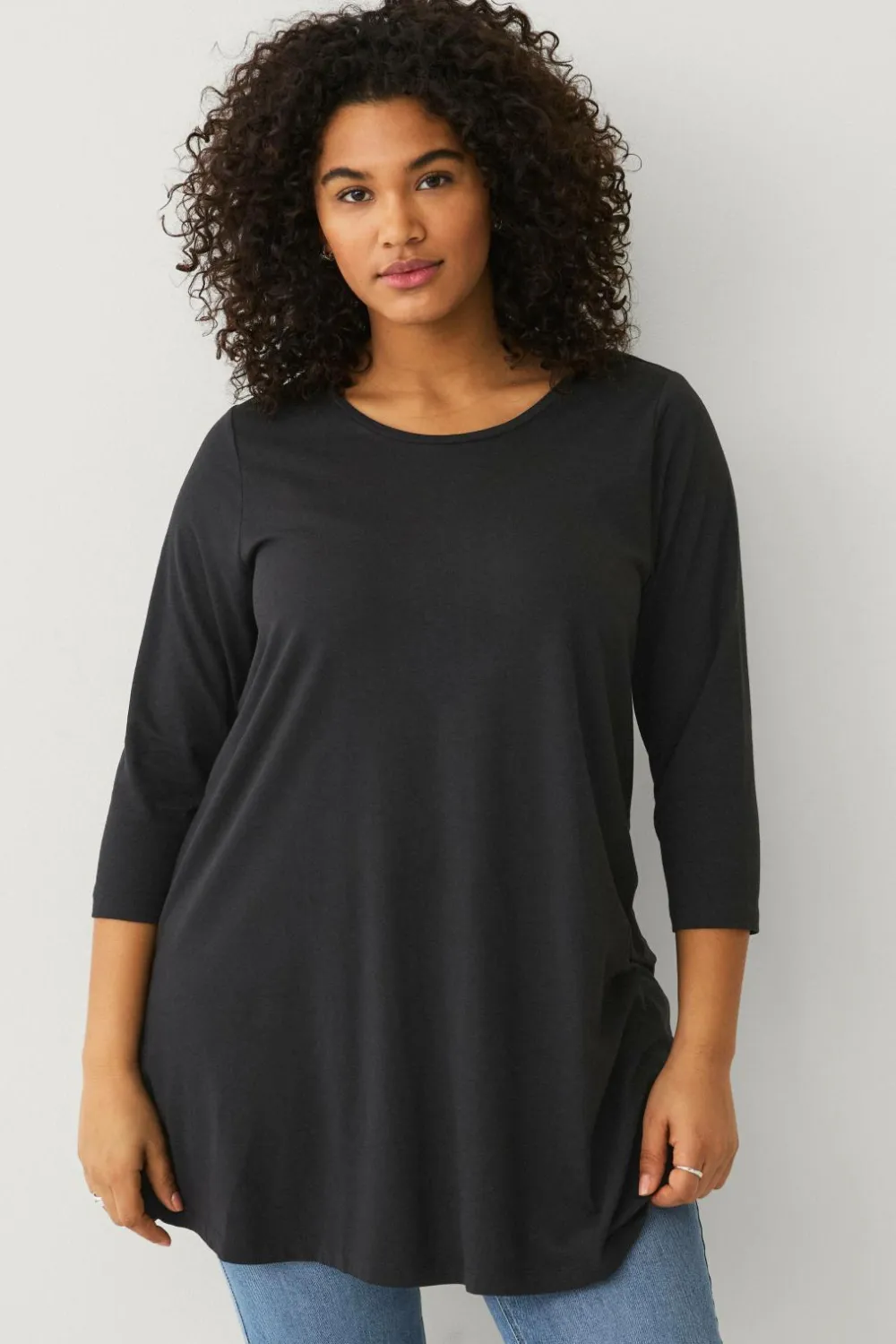 Ellos Plus collection Tunika i bomuld/viskose Sort Online