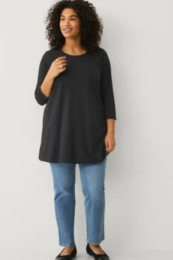 Ellos Plus collection Tunika i bomuld/viskose Sort Online