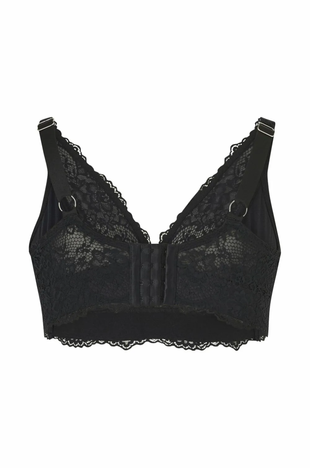 Ellos Bh'Er>Plus collection Blød blonde-bh Sort