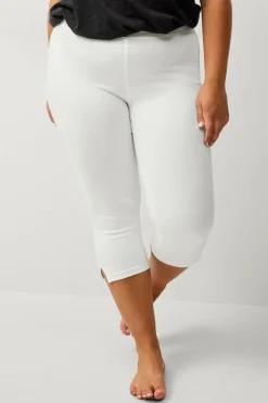 Ellos Plus collection Treggings med høj talje og 3/4 længde Hvid Sale