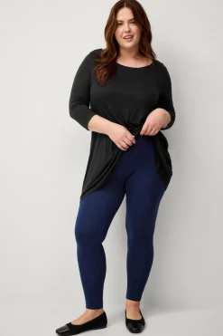 Ellos Basistøj|Tights & Leggings>Plus collection Leggings med høj talje Marineblå