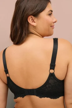 Ellos Plus collection Bh med bøjler med blondedetaljer Sort Outlet