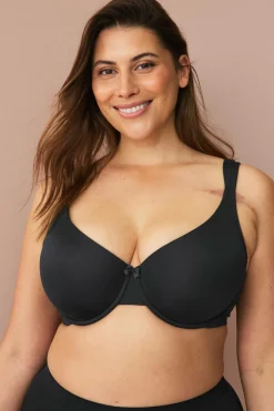 Ellos Bh'Er>Plus collection T-shirt-bh med bøjle Sort