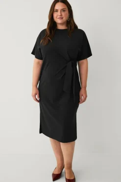 Ellos Kjoler>Plus collection Kjole med bindedetalje Sort