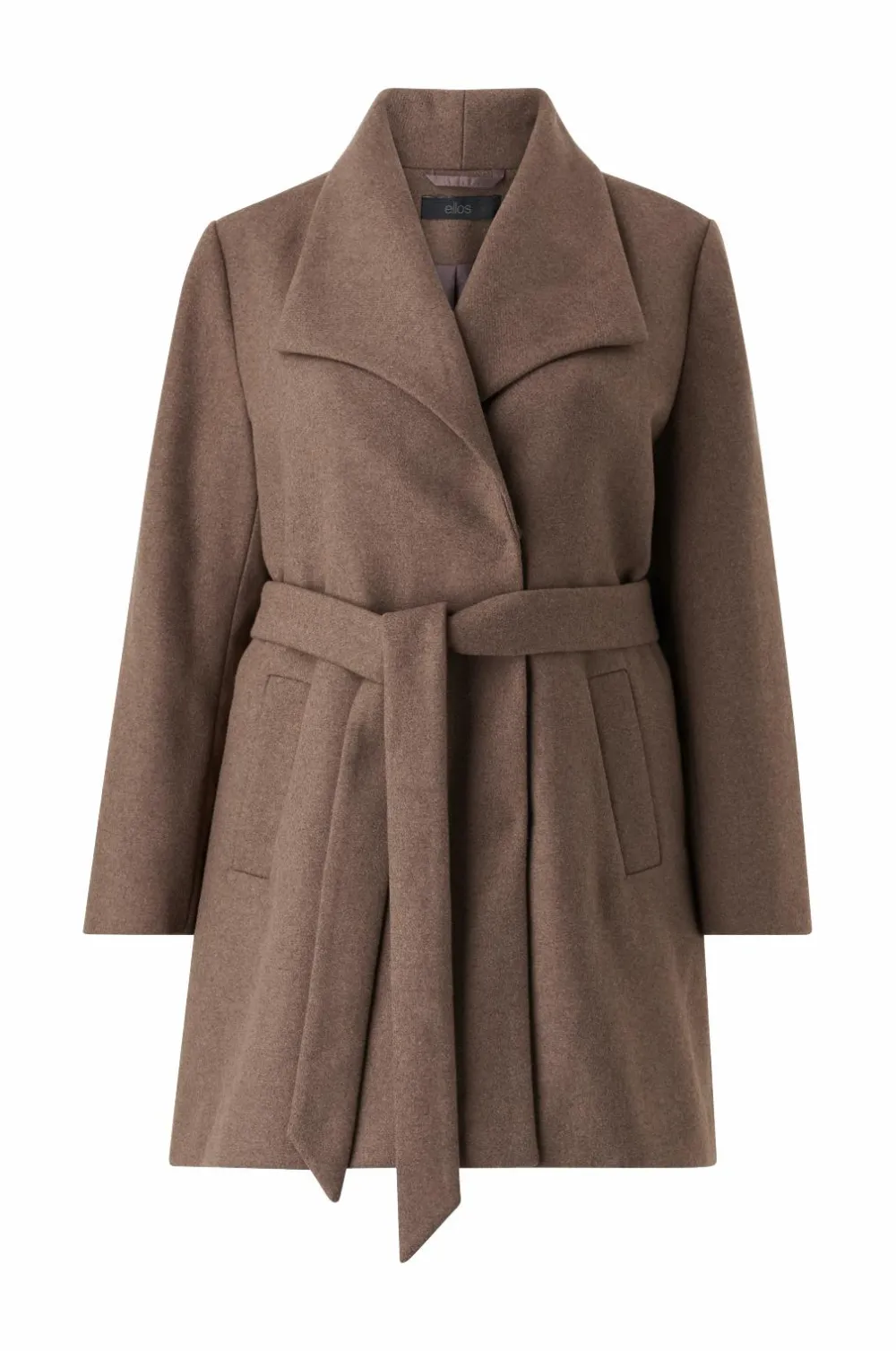 Ellos Plus collection Kappe med bindebælte brun Outlet