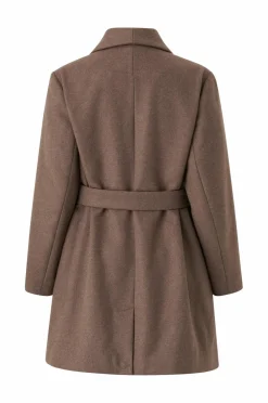 Ellos Plus collection Kappe med bindebælte brun Outlet