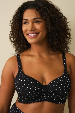 Ellos Plus collection Bikini-BH med bøjle Sort/hvidprikket Sale