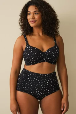 Ellos Plus collection Bikini-BH med bøjle Sort/hvidprikket Sale