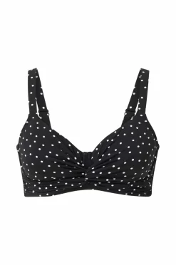 Ellos Plus collection Bikini-BH med bøjle Sort/hvidprikket Sale