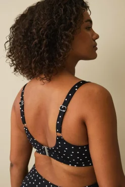 Ellos Plus collection Bikini-BH med bøjle Sort/hvidprikket Sale