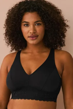 Ellos Plus collection Blød BH med blondedetaljer Sort Sale