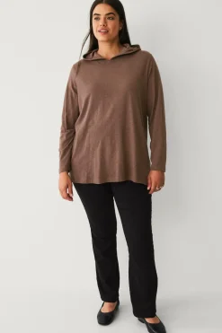 Ellos Plus collection Sweatshirt med hætte Brun Best
