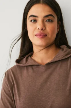 Ellos Plus collection Sweatshirt med hætte Brun Best