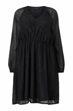 Ellos Plus collection Kjole med en v-hals Sort med lurex Discount