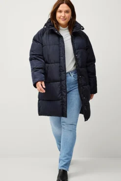 Ellos Plus collection Foret frakke med skorstenskrave Blå New