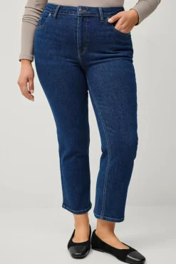 Ellos Plus collection Jeans Straight Cropped Dk blue