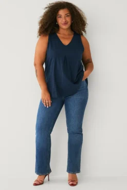Ellos Plus collection Tunika med V-hals Marineblå
