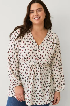 Ellos Tunikaer|Toppe & Tank-Toppe>Plus collection Tunika med V-hals