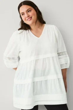 Ellos Plus collection Tunika Naturlig hvid Discount