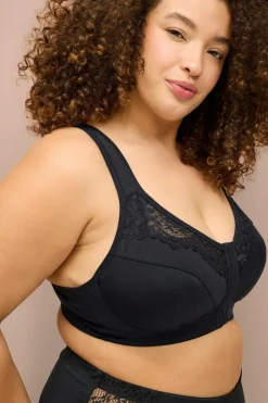 Ellos Plus collection Blød BH med blondedetaljer Sort