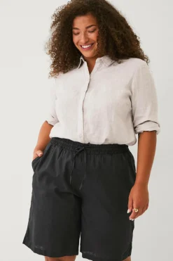 Ellos Shorts>Plus collection Hørshorts Sort