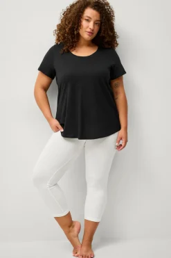 Ellos Plus collection Leggings med høj talje og 3/4 længde Hvid Discount