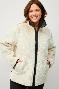 Ellos Plus collection Jakke i kunstskind Naturlig hvid