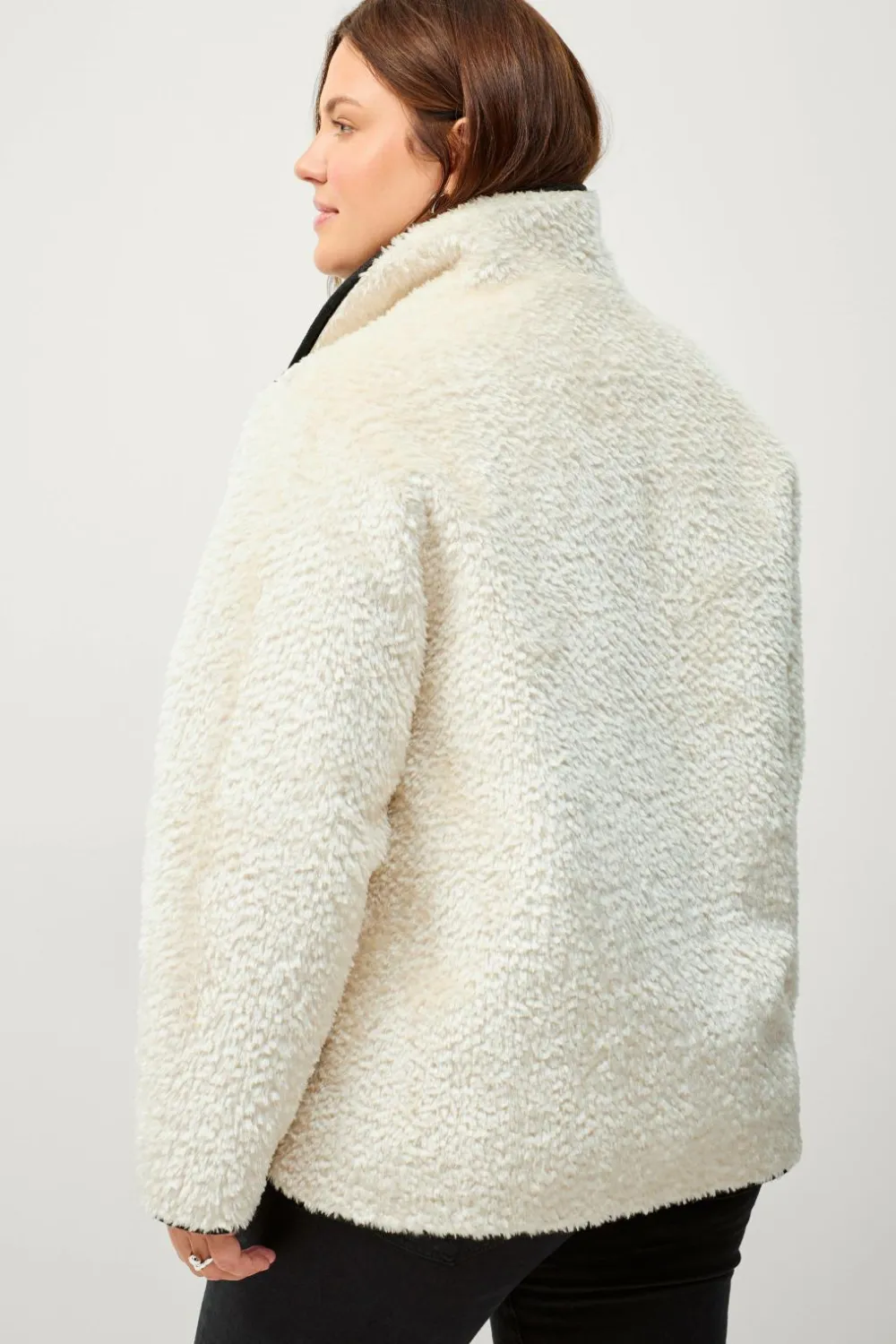 Ellos Plus collection Jakke i kunstskind Naturlig hvid