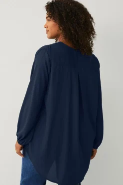 Ellos Plus collection Tunika med v-hals mørkeblå Best