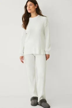 Ellos STUDIO Blød ribstrikket trøje hvid Clearance