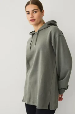 Ellos Træningstøj|Træningstøj>STUDIO Lang hættetrøje grågrøn