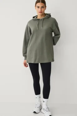 Ellos Træningstøj|Træningstøj>STUDIO Lang hættetrøje grågrøn