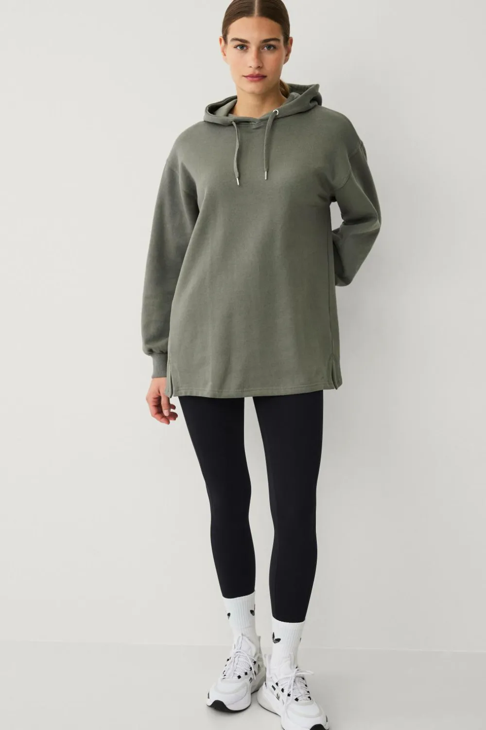 Ellos Træningstøj|Træningstøj>STUDIO Lang hættetrøje grågrøn