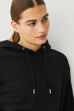 Ellos STUDIO Lang hættetrøje sort Discount
