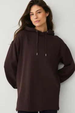 Ellos Træningstøj|Træningstøj>STUDIO Lang hættetrøje mørkebrun