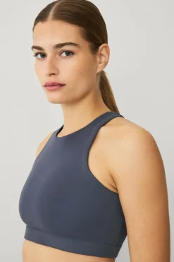 Ellos STUDIO Sports-bh Studio Bra High Neck Core Mørkegrå Sale