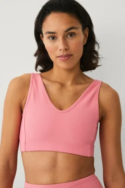 Ellos Træningstøj|Træningstøj>STUDIO Sports-bh V-neck Structure Klar rosa