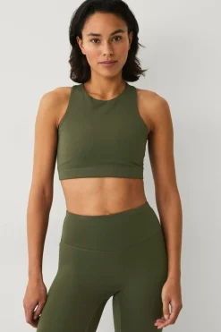 Ellos Træningstøj|Træningstøj>STUDIO Sports-bh Studio Bra High Neck Core Mørke skovgrøn