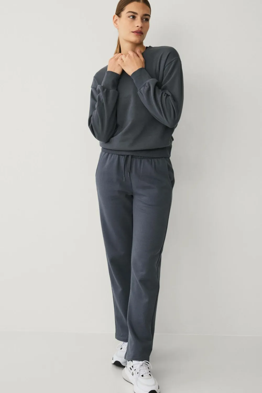 Ellos Træningstøj|Træningstøj>STUDIO Sweatbukser med lige bener mørkegrå