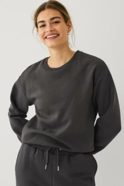 Ellos STUDIO Sweatshirt med rund halsudskæring Mørkegrå Hot