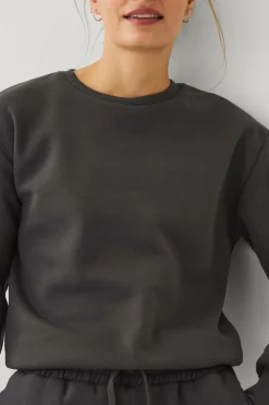 Ellos STUDIO Sweatshirt med rund halsudskæring Mørkegrå Hot