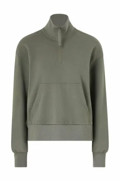 Ellos STUDIO Sweatshirt med høj krave grågrøn Discount