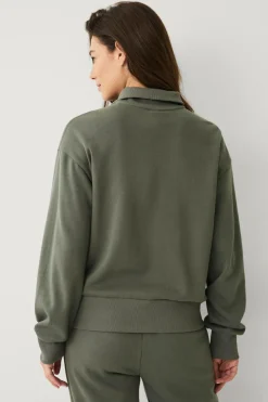 Ellos STUDIO Sweatshirt med høj krave grågrøn Discount